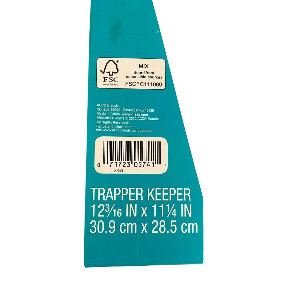 Mead Trapper Keeper NEW Black Pink Blue Geometric